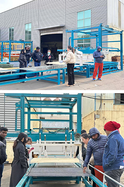 Auditoria de máquinas de pavimentação de compensado antes do carregamento